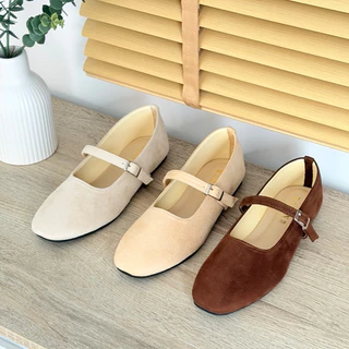 Rarin รุ่น [ Hazel ] 36 - 41 รองเท้าผู้หญิง Suede Mary Jane รุ่นใหม่ ดีไซน์คลาสสิก