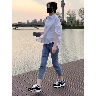*พร้อมส่ง*เชิ้ตแขนสั้นหลวมสบายๆ คอปก เชิ้ตผู้หญิง เสื้อมินิมอล โอเวอร์ไซส์ ใส่ทำงาน รุ่นยอดฮิต#F069