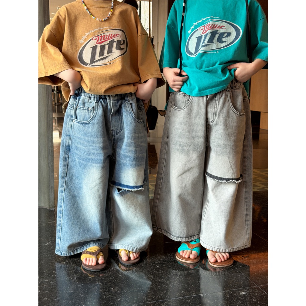 🛒พร้อมส่ง ☑️ขายาวยีนส์เด็ก