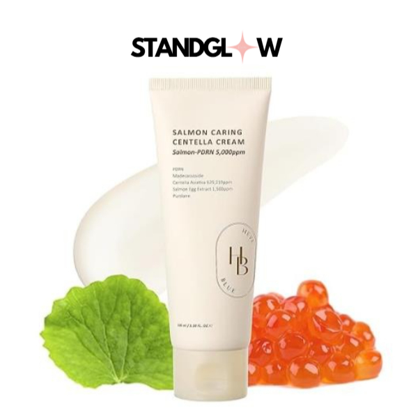 (แท้/พร้อมส่ง) HEVEBLUE Salmon Caring Centella Cream 100ml. ครีมบำรุงผิวหน้า [STANDGLOW]