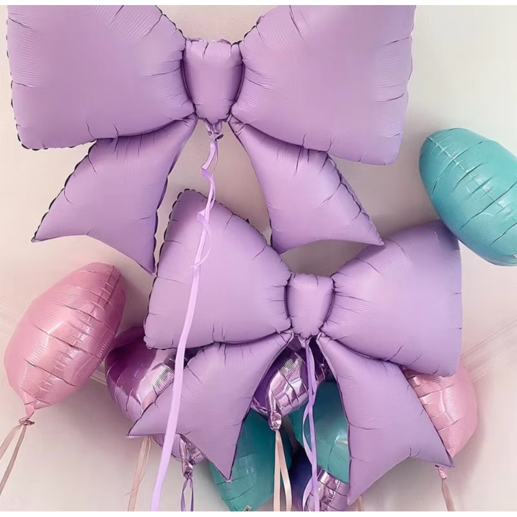 ลูกโป่งโบว์ด้าน40นิ้วขนาดใหญ่ครีมสีดําโบว์ฟอยล์บอลลูน,ตกแต่งงานเลี้ยงวันเกิดอุปกรณ์ประกอบฉากภาพ พร้อมส่ง
