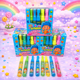 เยลลี่แยมทูธบรัช ลิควิด แคนดี้ แยมผลไม้4 รสชาติ 1 กล่อง 30 ช…