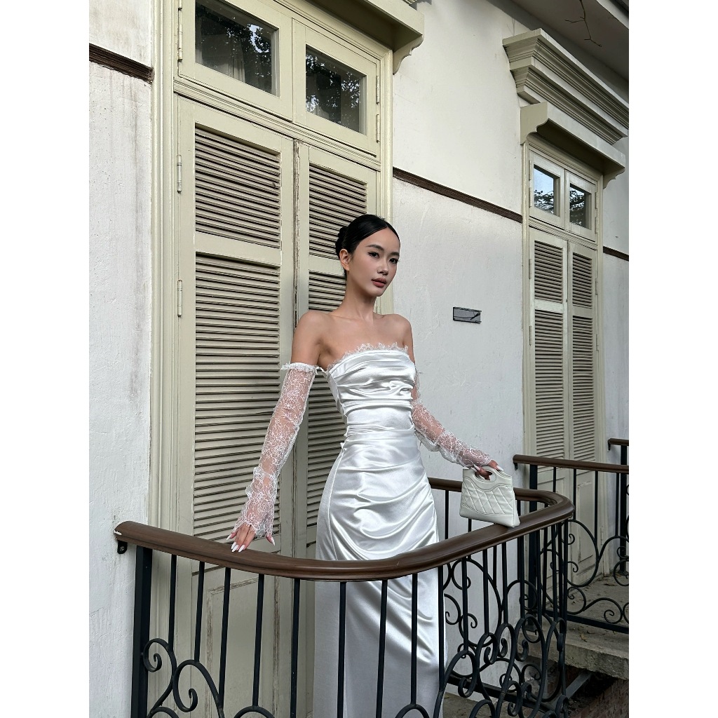 VENUIE French Satin Annual Meeting Banquet Dress