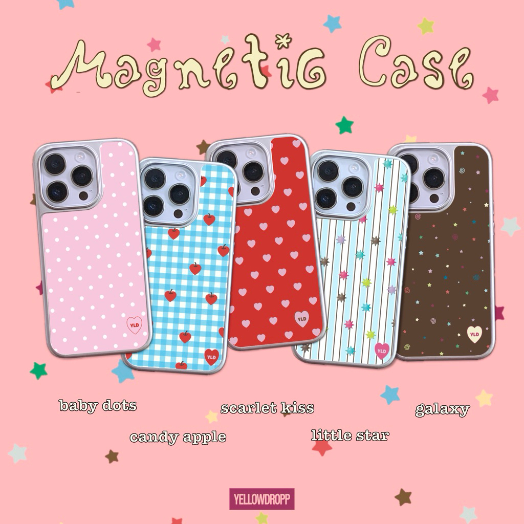 new! พร้อมส่ง 👚 magnetic case เคสแม่เหล็กขอบเงิน หลังด้าน