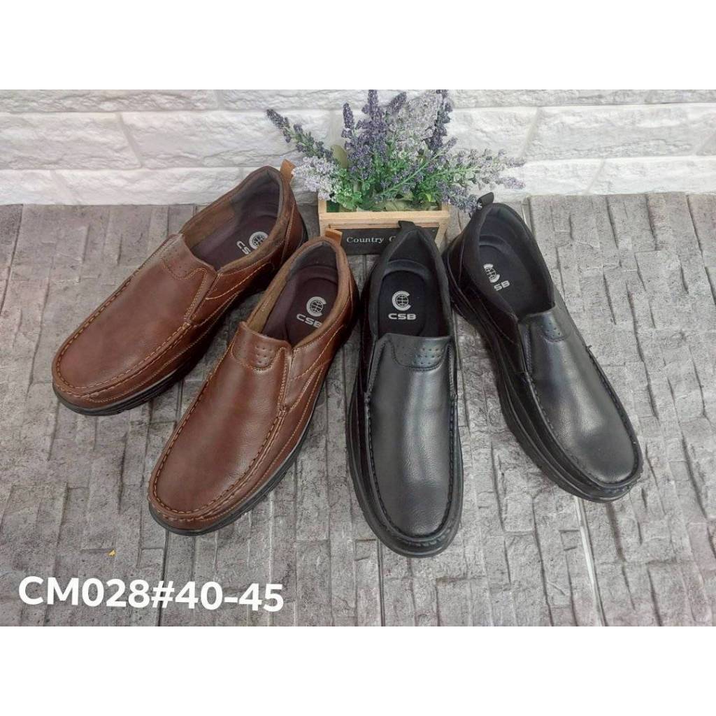 CM028รองเท้าหนังหุ้มส้นผู้ชายมี2สีสีดำกับสีน้ำตาลไซส์40-45