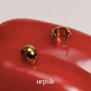 URPALS ต่างหูสายฝอ Stainless ชุบทอง 18K คุณภาพสูง ใส่อาบน้ำ ออกกำลังกายได้