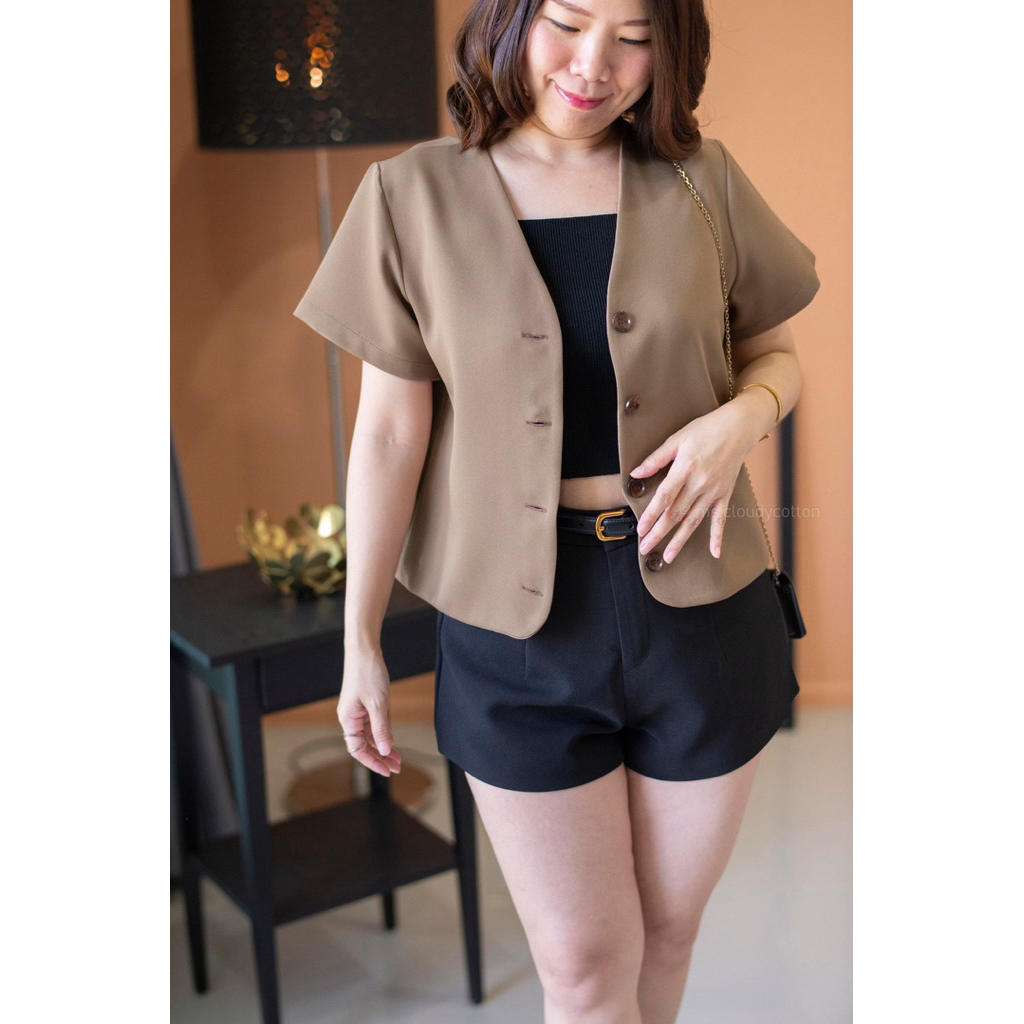ms.cloudycotton - Mila Blazer เบลเซอร์แขนสั้น สูทแขนสั้น ผ้านิ่ม ใส่สบาย ไม่ร้อน