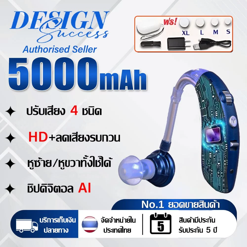 【รับประกัน 5 ป 】เครื่องช่วยฟัง ชิปนำเข้า เสียงดังฟังชัด แนะนําโดยแพทย์หู เครื่องช่วยฟังหูตึง หูฟังคนหูหนวก