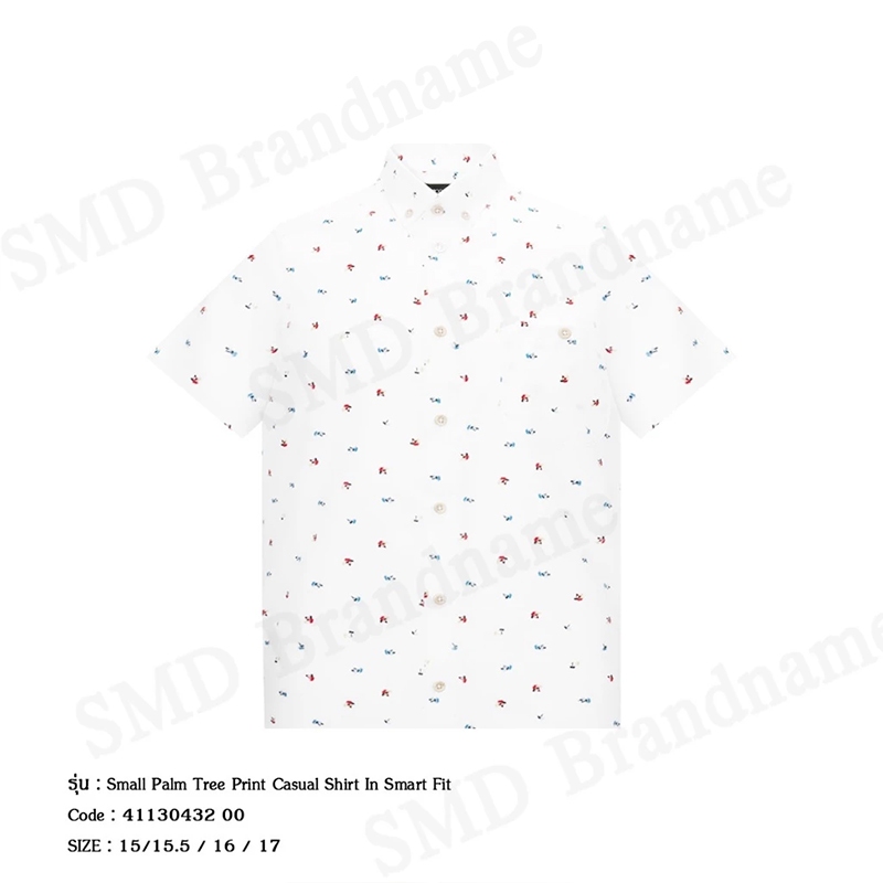 G2000 เสื้อเชิ้ตแขนสั้นผู้ชาย รุ่น Small Palm Tree Print Casual Shirt In Smart Fit Code: 4113043200
