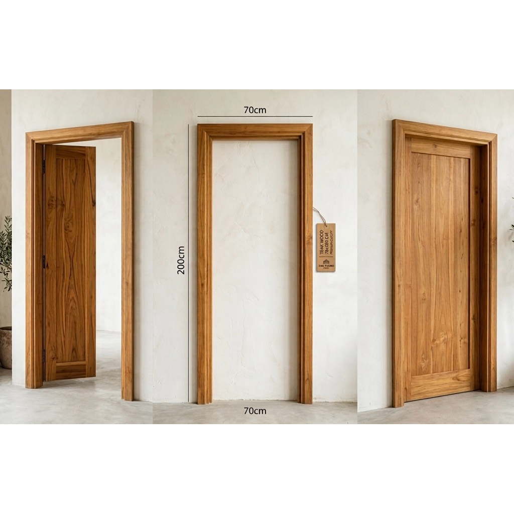 วงกบประตูไม้สักแท้ 70x200 80x200 90x200cm