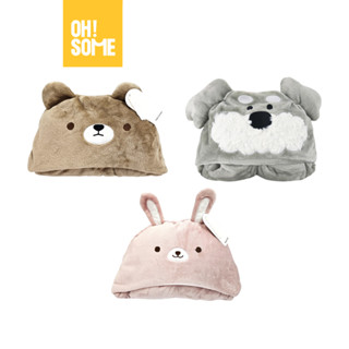 OHSOME ผ้าห่มมีฮู้ดลายสัตว์ Animal Hooded Blanket