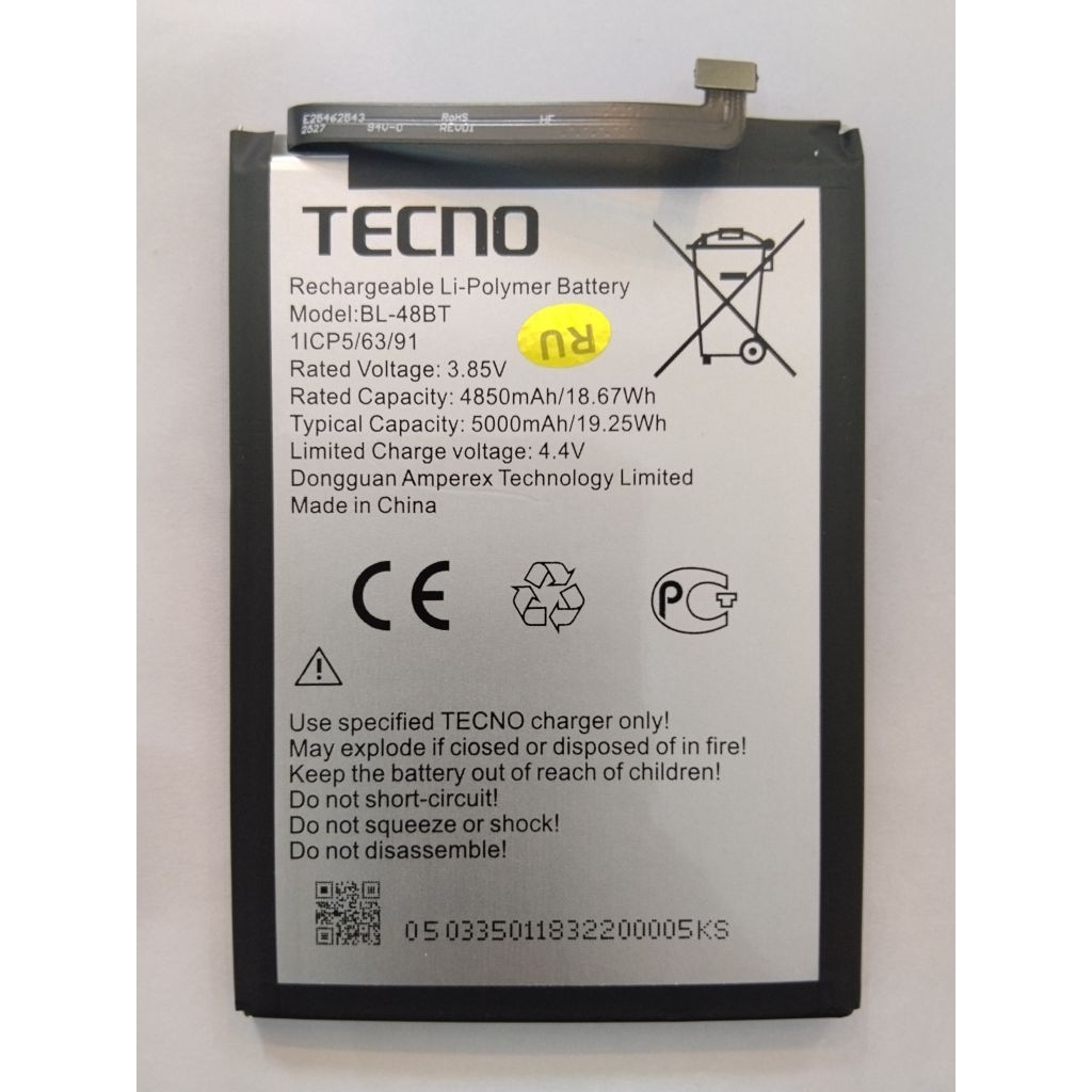 (FALLY) แบตเตอรี่ แท้ Tecno Pop 5 BD2P POP5 battery แบต BL-48BT BL48BT 5000mAh รับประกัน 3 เดือน