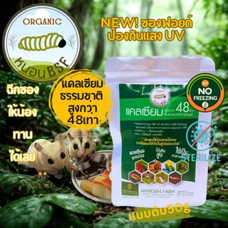 หนอน BSF สเตอไรส์ฆ่าเชื้อ100% ไม่ต้องถ่ายพยาธิ ดีกว่า หนอนแช่แข็ง ไม่ต้องแช่เย็น ฉีกซองให้เลย สะดวกพกพาขนาด 50 กรัม