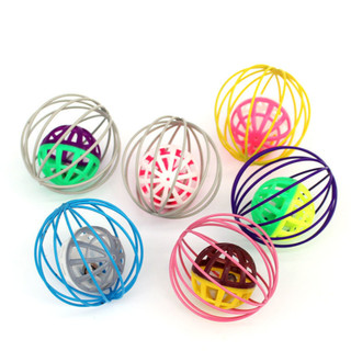 AL-1643 ของเล่นแมว กรงลูกบอล พร้อมกระดิ่ง ของเล่นคลายเครียด สีสวย เหมาะทุกวัย คละสี พร้อมส่ง 🐱💖