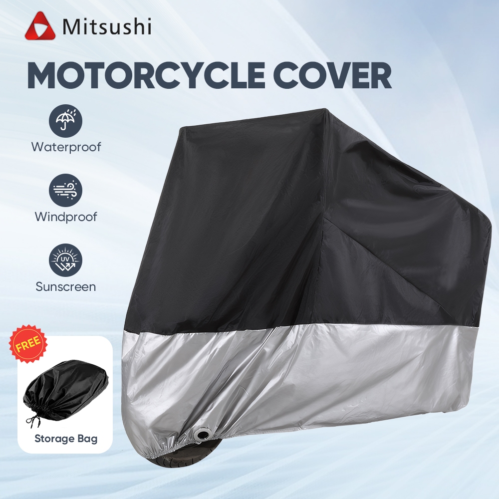 Mitsushi ผ้าคลุมมอเตอร์ไซค์แบบหนา กันน้ำ กันลม กันแดด ใช้งานได้ทุกฤดู ขนาด L/XL/XXL/XXXL