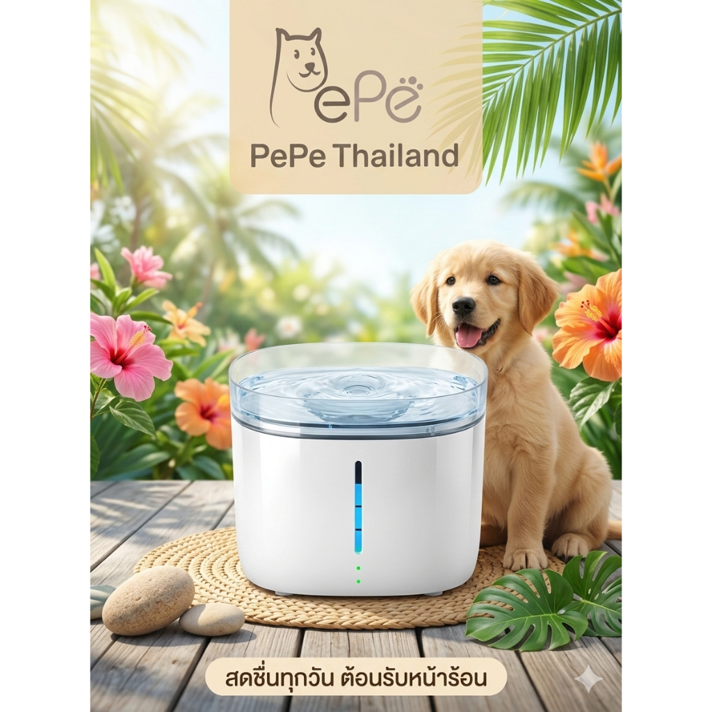 PETONEER FRESCO ULTRA Smart Fountain น้ำพุแมว WiFi พร้อมฆ่าเชื้อด้วยแสง UV