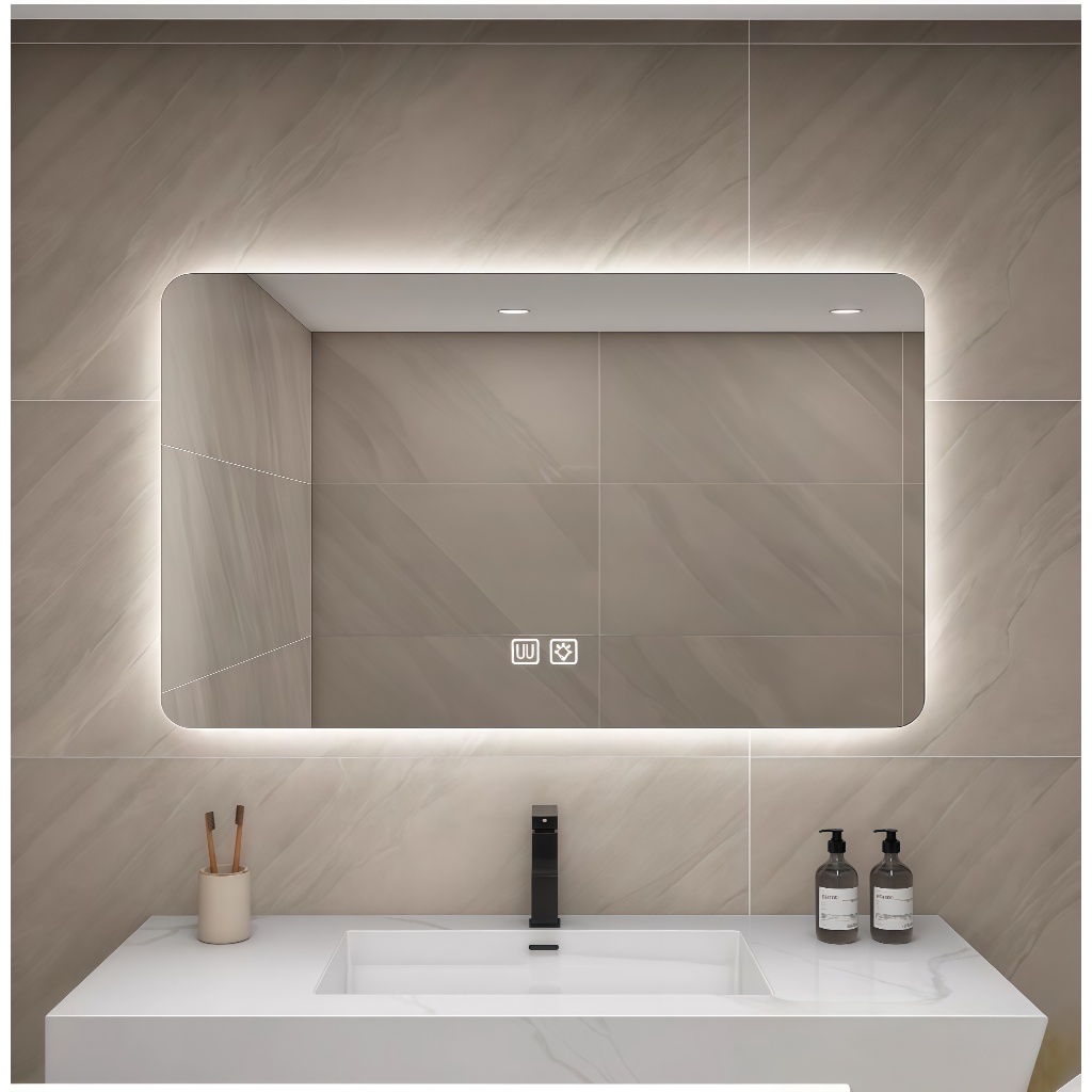 กระจกอัจฉริยะ กระจกห้องน้ำ มาพร้อมกับไฟ LED สไตล์นอร์ดิกสามารถหรี่แสง ขนาด 40*60/50*70/60*80ซม