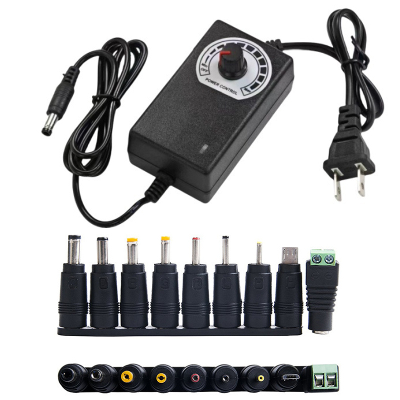 หัวแปลงปลั๊ก มี 8 หัว Adjustable AC/DC Adapter อะแดปเตอร์ปลั๊กเสียบชาร์จ ปรับโวลท์ได
