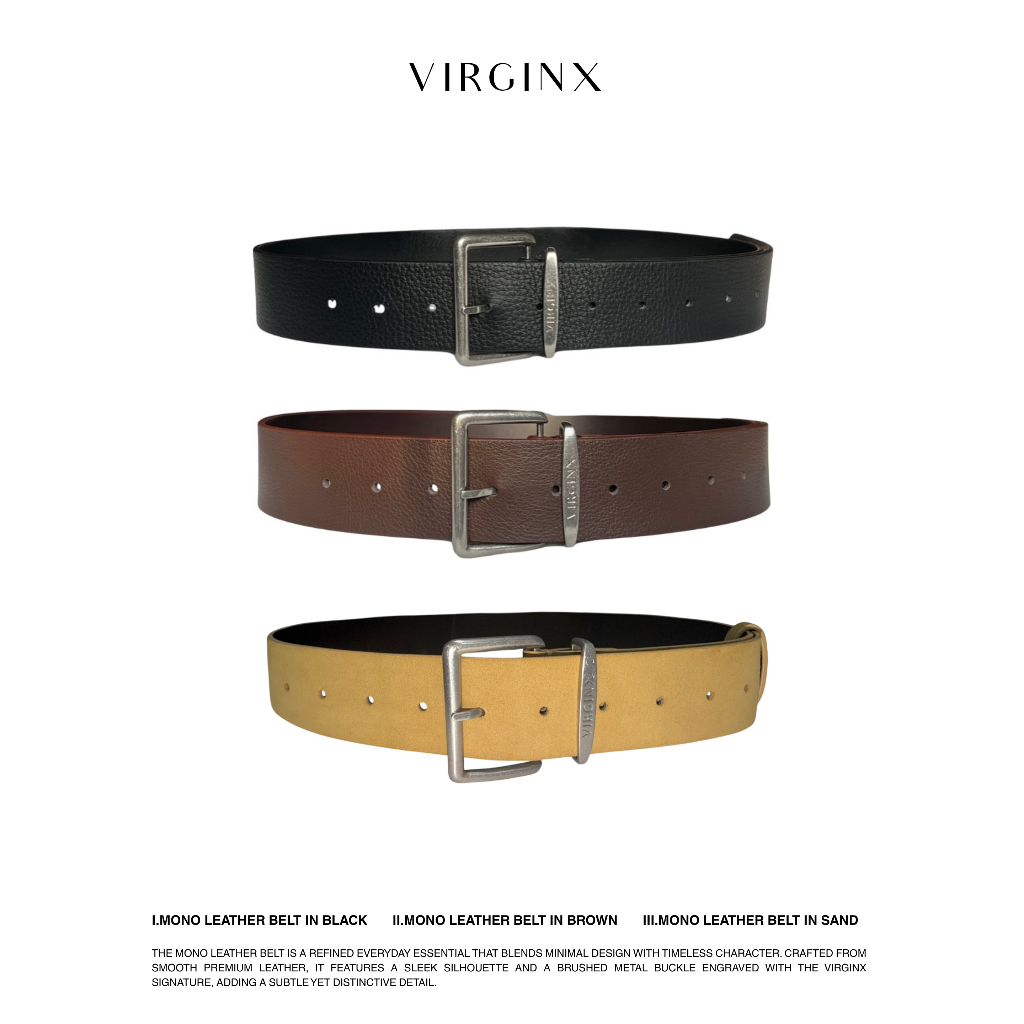 MONO LEATHER BELT (Black, Mocha, Sand-New Color!)