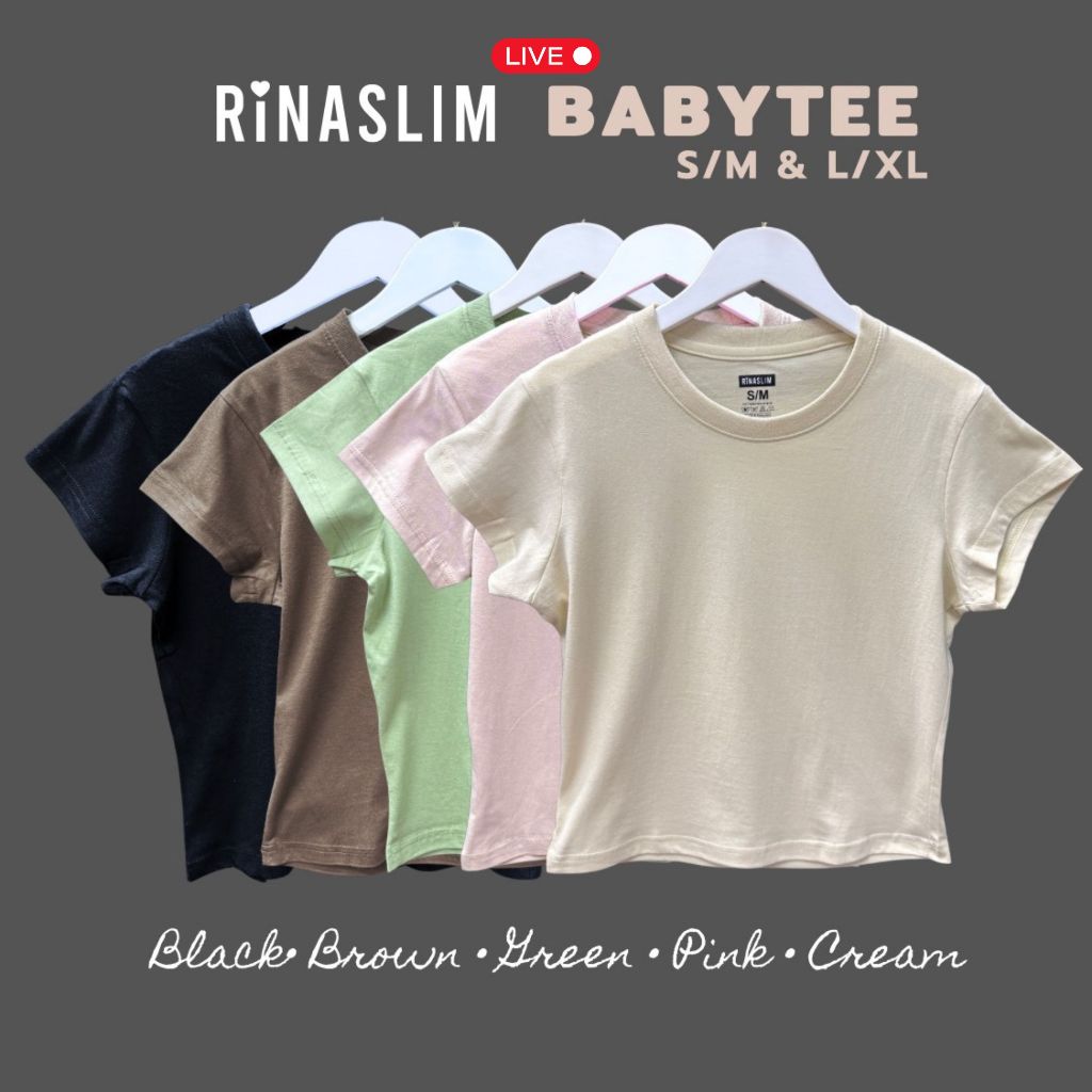 (ราคาพิเศษเฉพาะในไลฟ์) RINASLIM Babytee เบบี้ที เสื้อยืด Cotton100