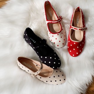 รองเท้าแมรี่เจนลายจุดขนาดเล็กกว่าปกติควรบวกเพิ่ม1ไซส์จากไซส์…