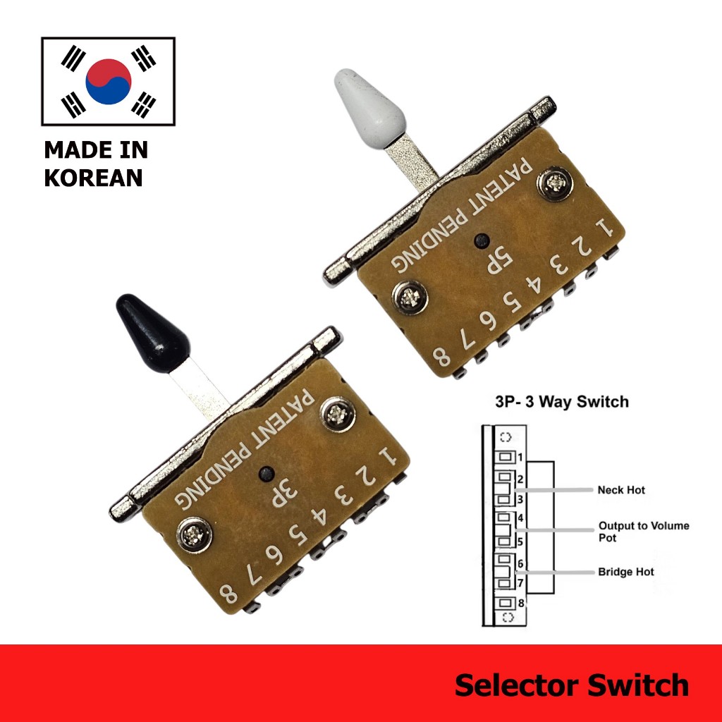 selector switch 3way or 5way สวิทช์กีตาร์ สวิต 3 ทาง สวิทช์ 5 ทาง made in korea
