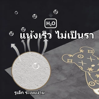 พรมเช็ดเท้าไดอะตอม ซับน้ำไว กันลื่น แห้งเร็ว ขนาด 40x60cm บางเบา 3mm มี 6 ลาย