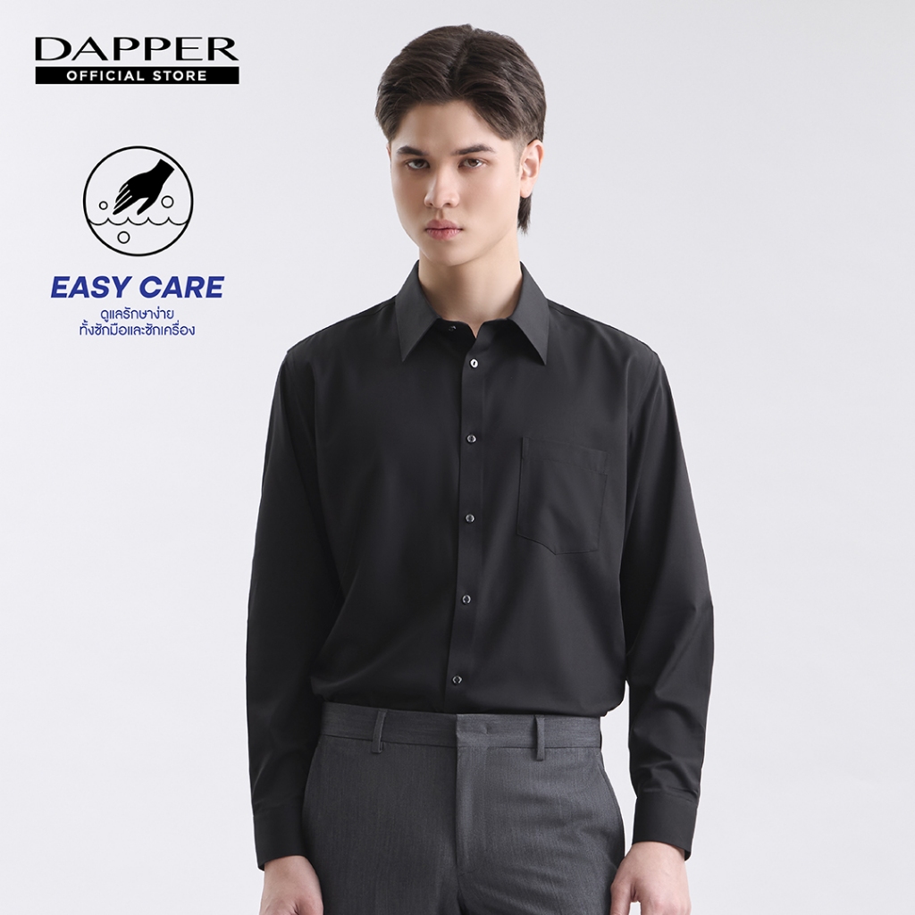 DAPPER เสื้อเชิ้ตแขนยาว EASY CARE ทรง Regular Fit สีขาว (BSL/WH/218RN7)