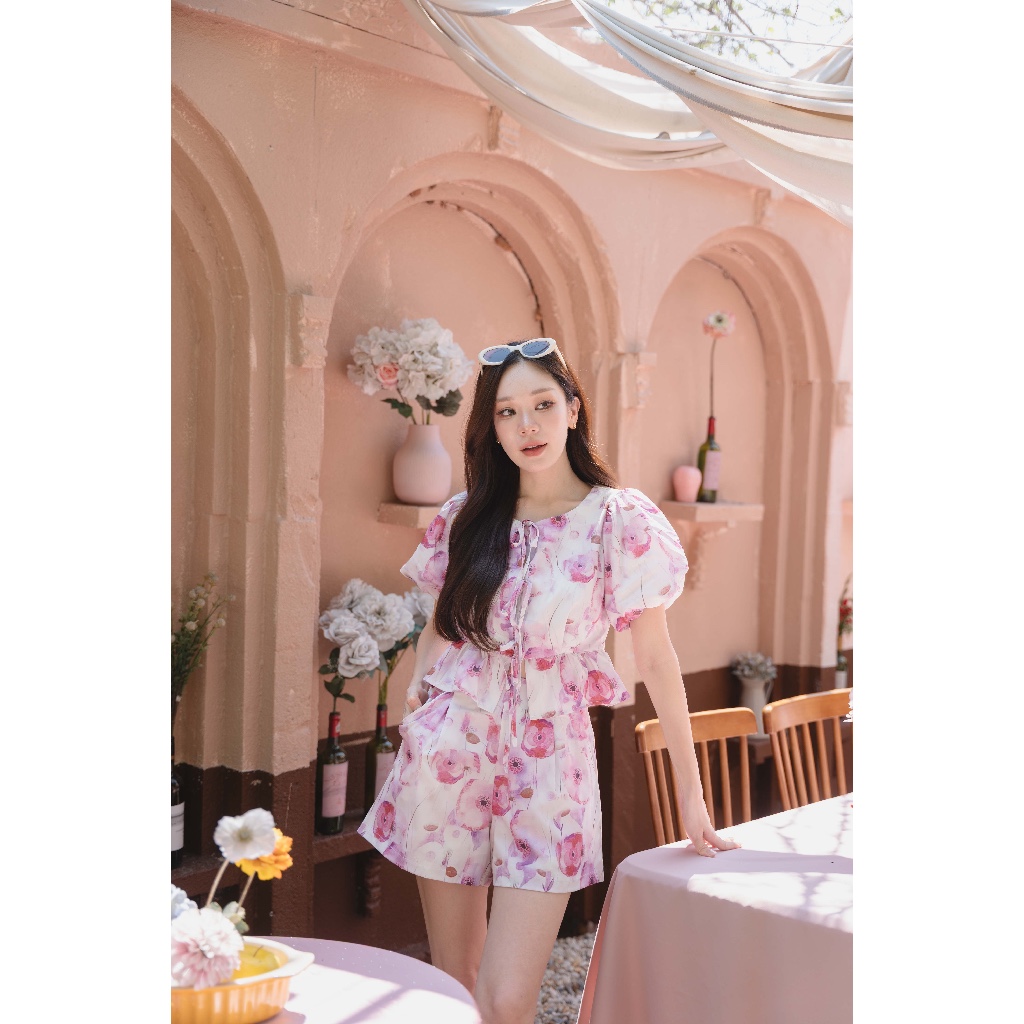 Pamlook Primrose set ลายดอกชมพู