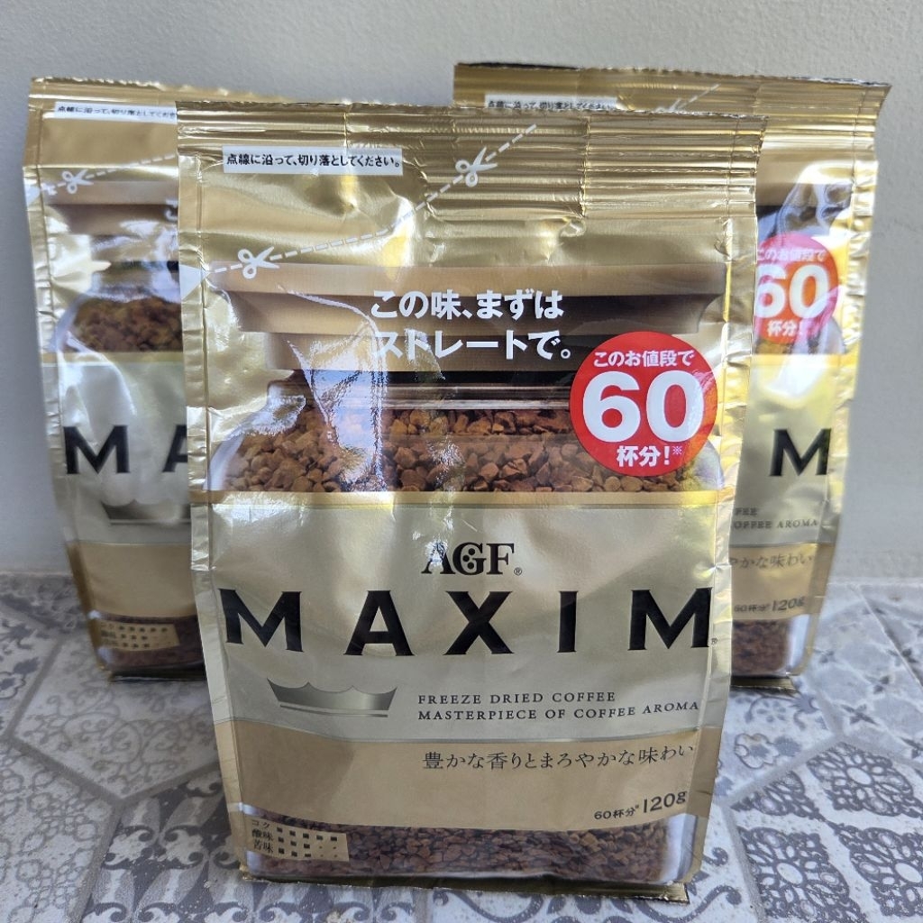 🎏🌸 AGF Maxim Coffee 🇯🇵☕️ AGF Maxim กาแฟ ถุงสีทอง 120 กรัม ของแท้100%✈️