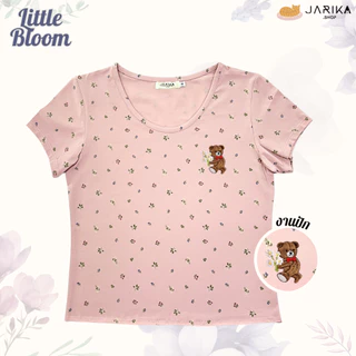Jarika.shop - เสื้อคอยู ลายดอกไม้ รุ่น Little Bloom ( ลิทเทิล บลูม )