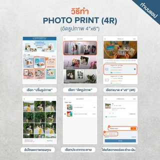 Photobook: อัดรูป 4x6 นิ้ว (30 ใบ) ปริ้นรูป ล้างรูป ทำรูป 4R - ทำได้เองออนไลน์ ผ่านคอมหรือมือถือ