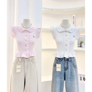 G-rose เสื้อแขนกุดปกหยัก ผ้าร่องลายริ้ว