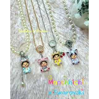 ส่งด่วน1วัน 🧸 Set สร้อย+จี้ Monchhichi x Swarovski ของแท้100% 🍒 แถมจี้เชอรี่ 💕 พร้อมส่งในไทย ✨️ อุปกรณ์ Full Set 1ชุด!!