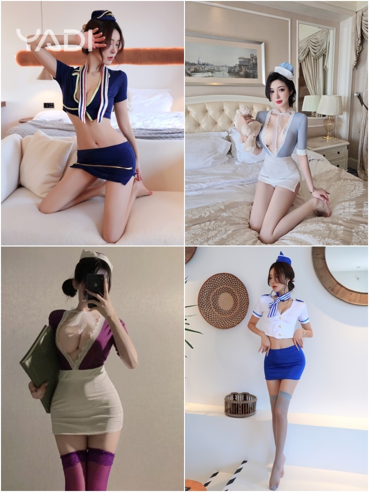 【YADI】✈️ พร้อมส่ง ใหม่ถูกที่สุด ชุดชั้นในแอร์โฮสเตส ชุดสูท ชุดนอน เซ็กซี่ โปร่งใส เจ้าชู้ Stewardess y2k แฟชั่น  💋