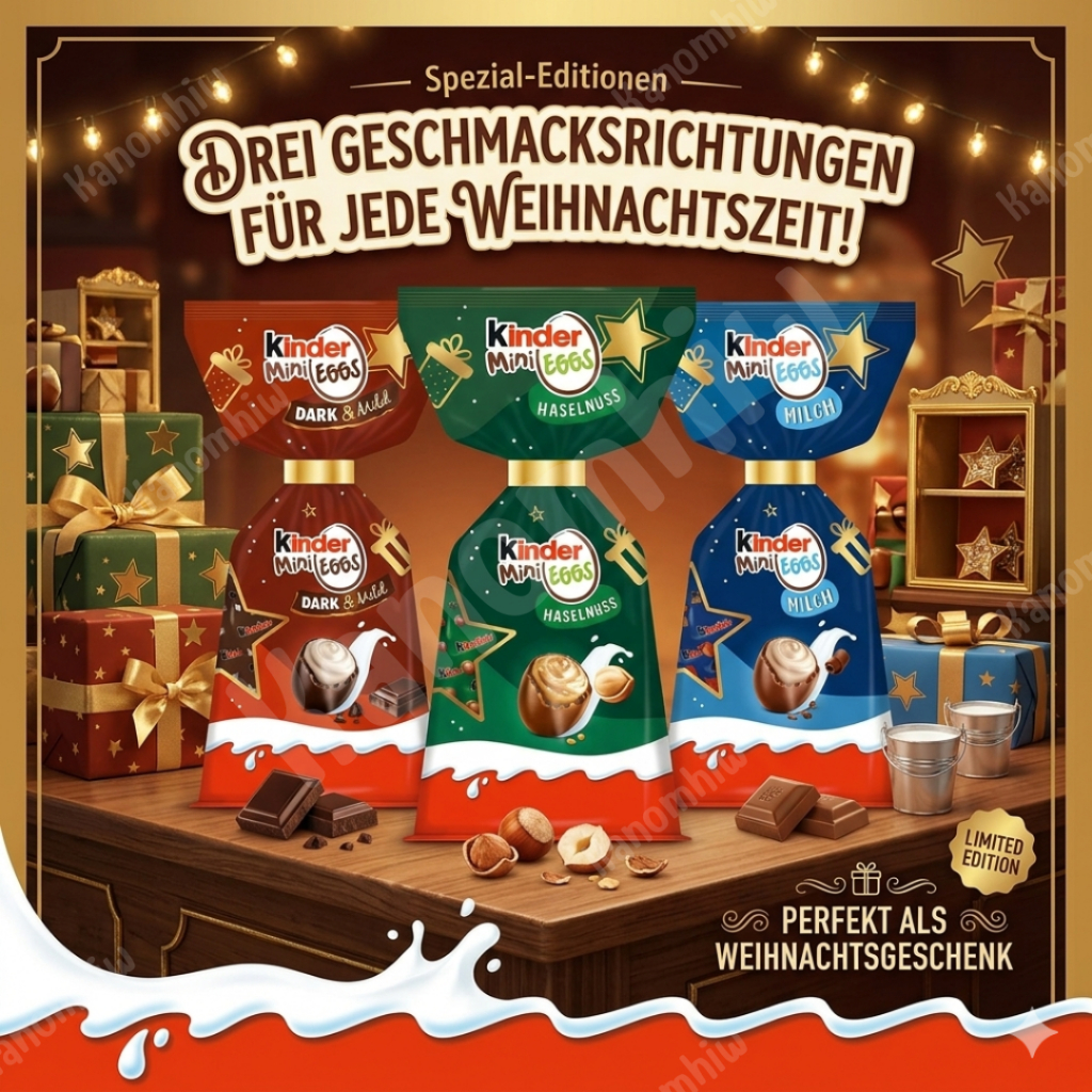 Kinder Mini Eggs Schokolade ช็อกโกแลตรูปไข่มินิสอดไส้ครีม มี 3 รส น้ำหนัก 85 กรัม