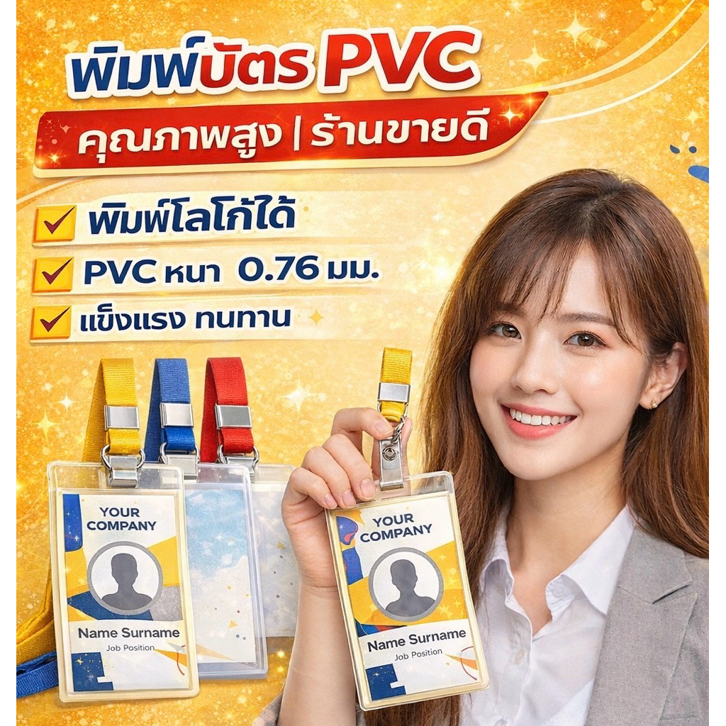 ✅ไม่จำกัดขั้นต่ำ ✅📣บัตร PVCแท้ มาตรฐาน ไม่งอ พิมพ์จากเครื่องพิมพ์บัตรมาตรฐาน 📣