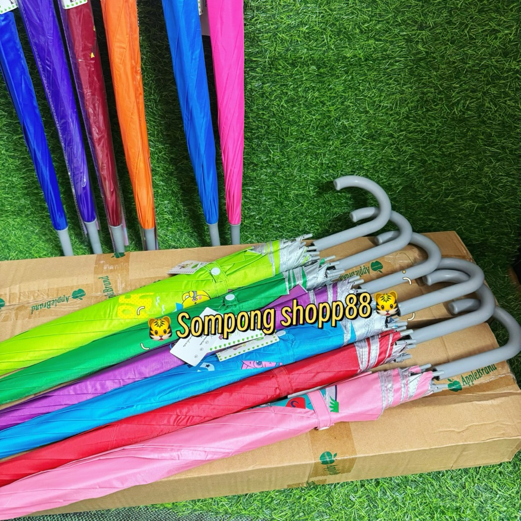 <ร่ม ยกโหล >ร่มผู้ใหญ่ 22นิ้ว คละสี  ร่มยาว ร่มลายการ์ตูน ร่มกันฝน มีUV กันแดด สีพื้น มี12สี ร่มราคาถูก ร่มแจก ร่มตกแต่ง