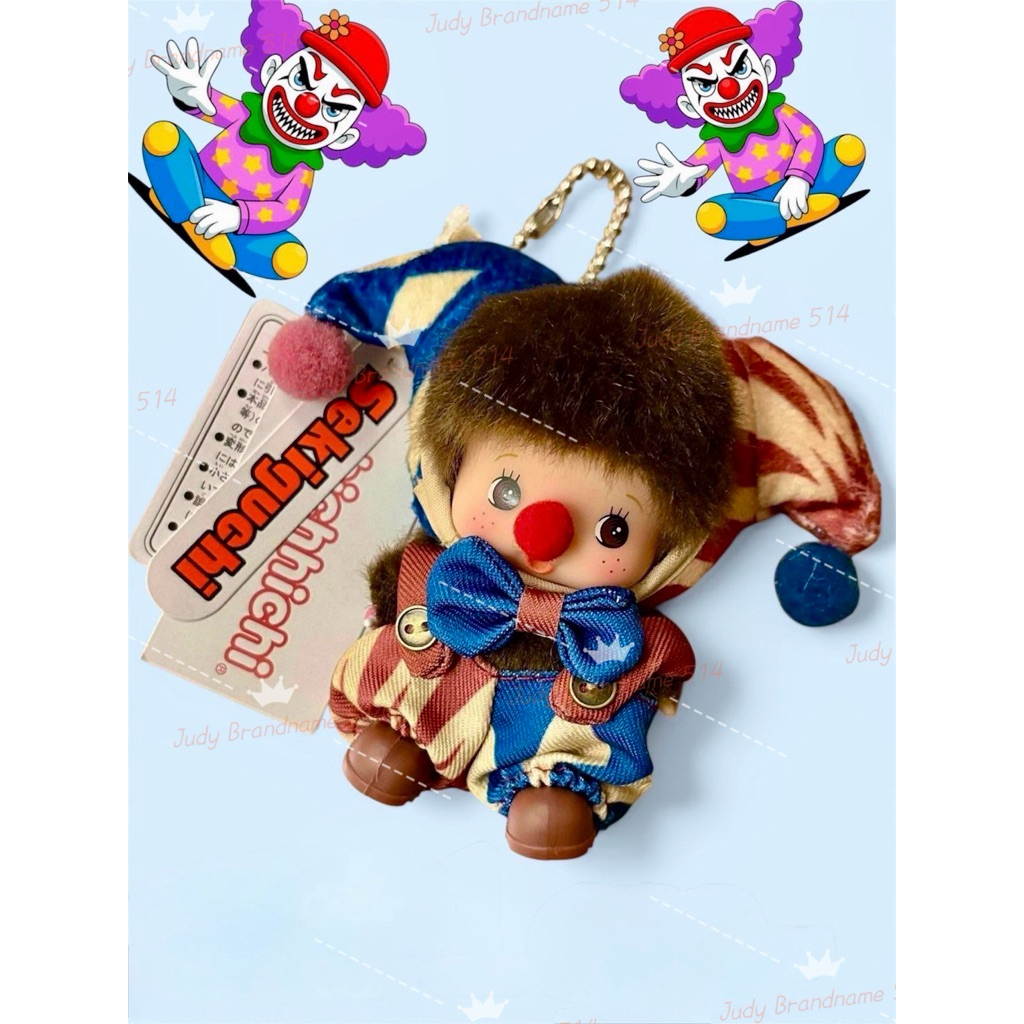 ✨ของใหม่ Monchhichi Joker  clown พวงกุญแจม่อนชิชิ Joker ☘️เป็นการแต่งชุดให้น้องน่ารักมากๆ