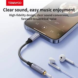 TRANYOO E8 อะแดปเตอร์แปลงหูฟัง Type-C / Lightning เป็น 3.5mm เหมาะสำหรับโทรศัพท์มือถือ แท็บเล็ต และอุปกรณ์อื่น ๆ
