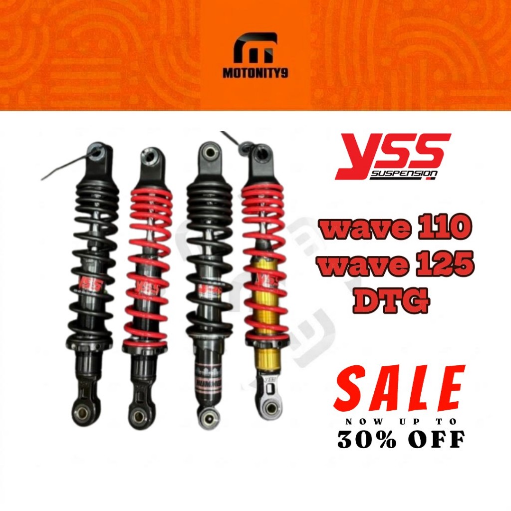 โช้ค YSS Hummer Honda Wave YSS DTG ฮอนด้า เวฟ สีดำ สีแดง สีดำดำ