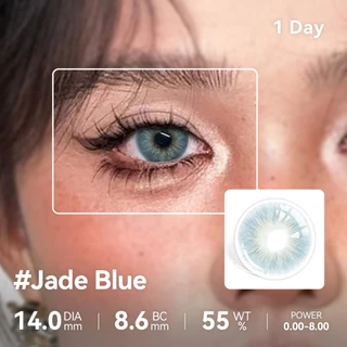 COCOMUSE 【0°~800°】คอนแทคเลนส์รายวัน Jade Brown/Black/Blue-14MM ลูกครึ่งธรรมชาติ ไม่มีขอบนอก ใส่ปาร์ตี้เดท 10 แผ่น