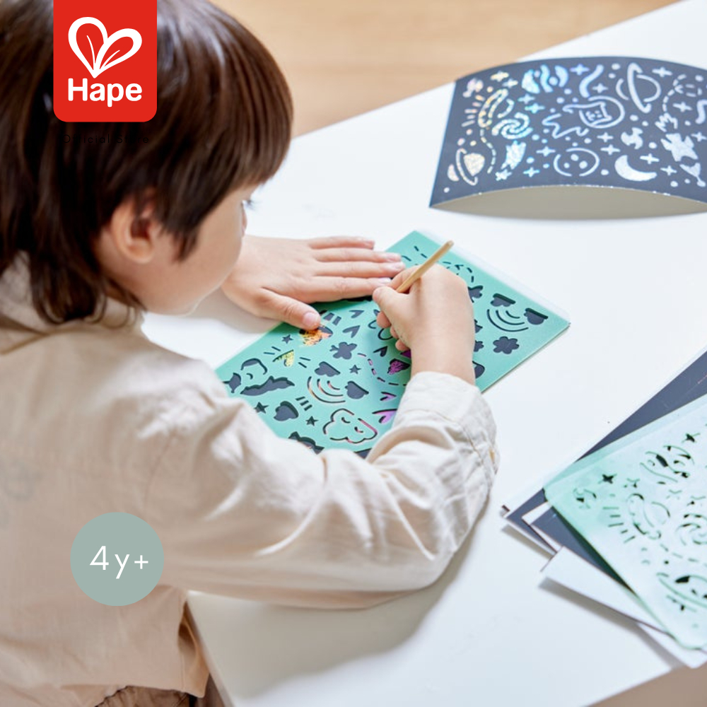 Hape - Oodles of Doodles Scratching        ชุดขูดสี สร้างศิลปะ และภาพพิมพ์ฉลุ        4Y+ รูปที่ 4