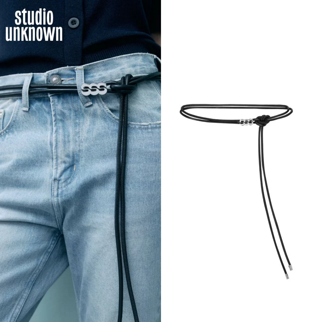 STUDIO UNKNOWN - SS26 SSS Rope Belt เข็มขัดหนังสามารถดีไซน์การผูกใส่ได้