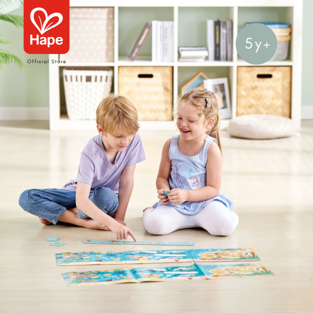 Hape - Ocean Friends Puzzle Puzzle Bercerita 3 Set 48 Keping Teman-Teman Laut 5Y+ gambar 2
