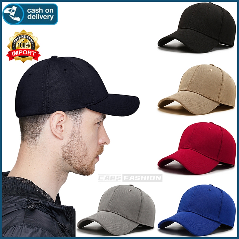 สีเดียว หมวกเบสบอล ปิดด้านหลัง ป้องกันแสงแดด แฟชั่น unisex