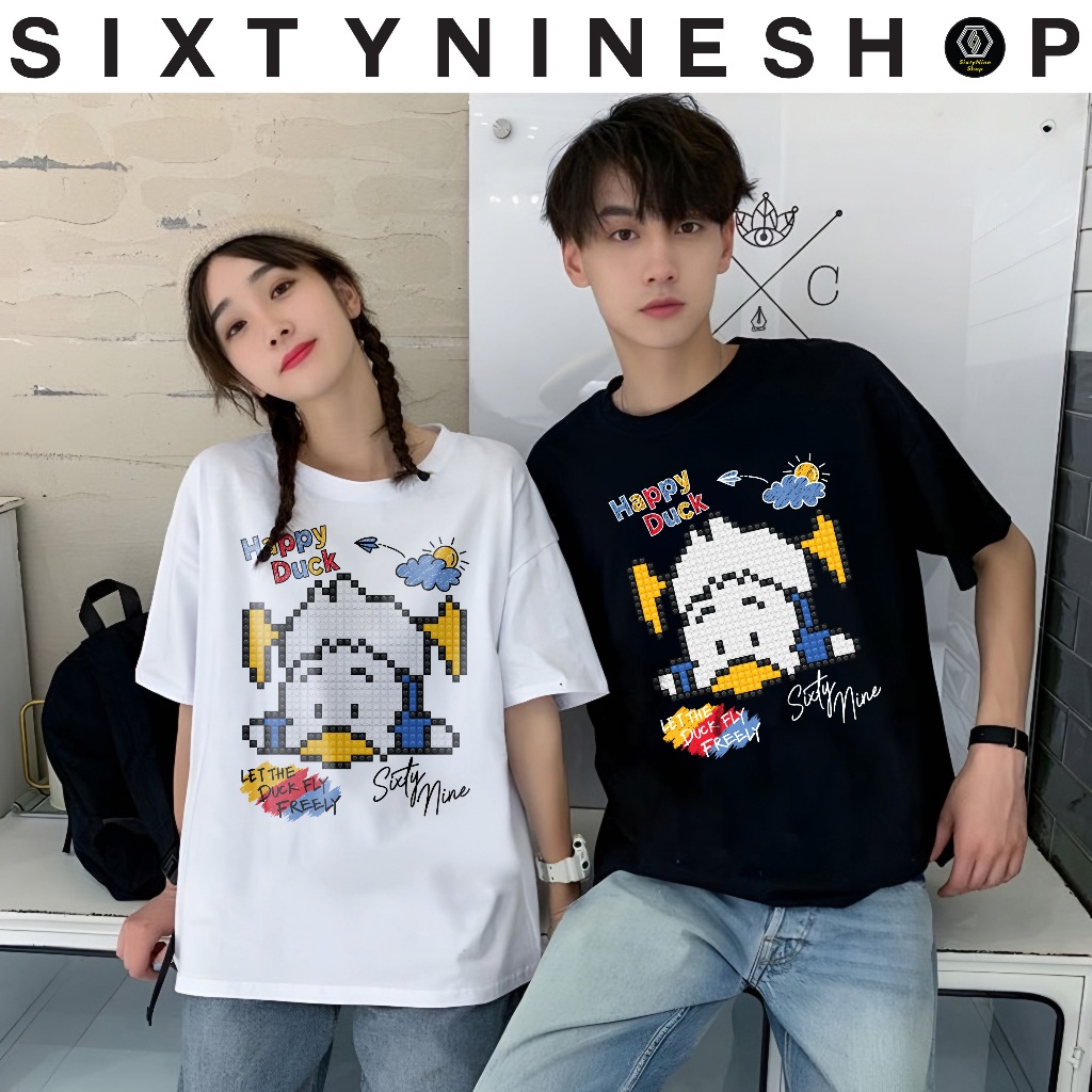 เสื้อยืดผ้าคอตตอน M-4XL พิมพ์ลาย " เป็ดเลโก้ " พร้อมส่ง