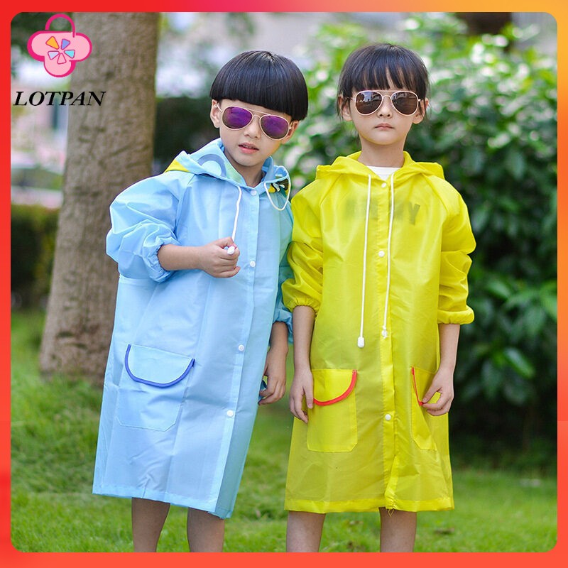 LOTPAN คุณภาพสูง ผ้าอ๊อกซ์ฟอร์ด เสื้อกันฝนเด็ก ลายการ์ตูน น่ารัก ผ้าหนา เสื้อกันฝน [เหมาะสำหรับ 90-130cm