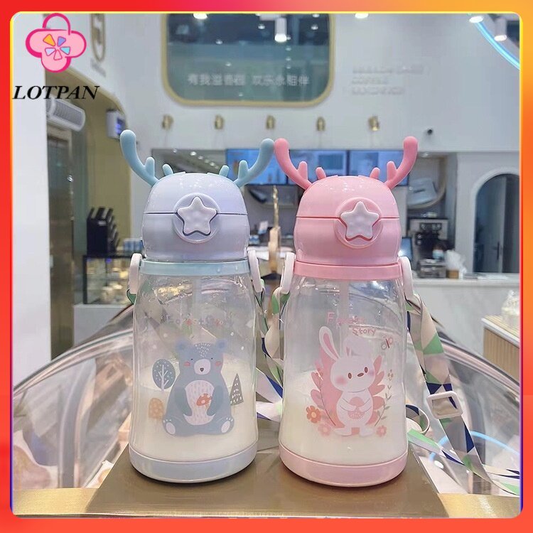 LOTPAN พร้อมส่ง ถ้วยน้ำเด็ก ถ้วยดูด ขวดน้ำพกพา ทารกดื่มถ้วย นักเรียนระดับประถมศึกษาอนุบาล