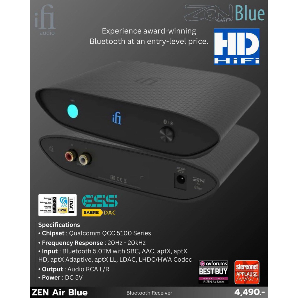 iFi ZEN Air Blue Bluetooth audio receiver